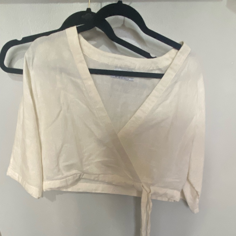 Cream urban outfitters, medium top with side tie